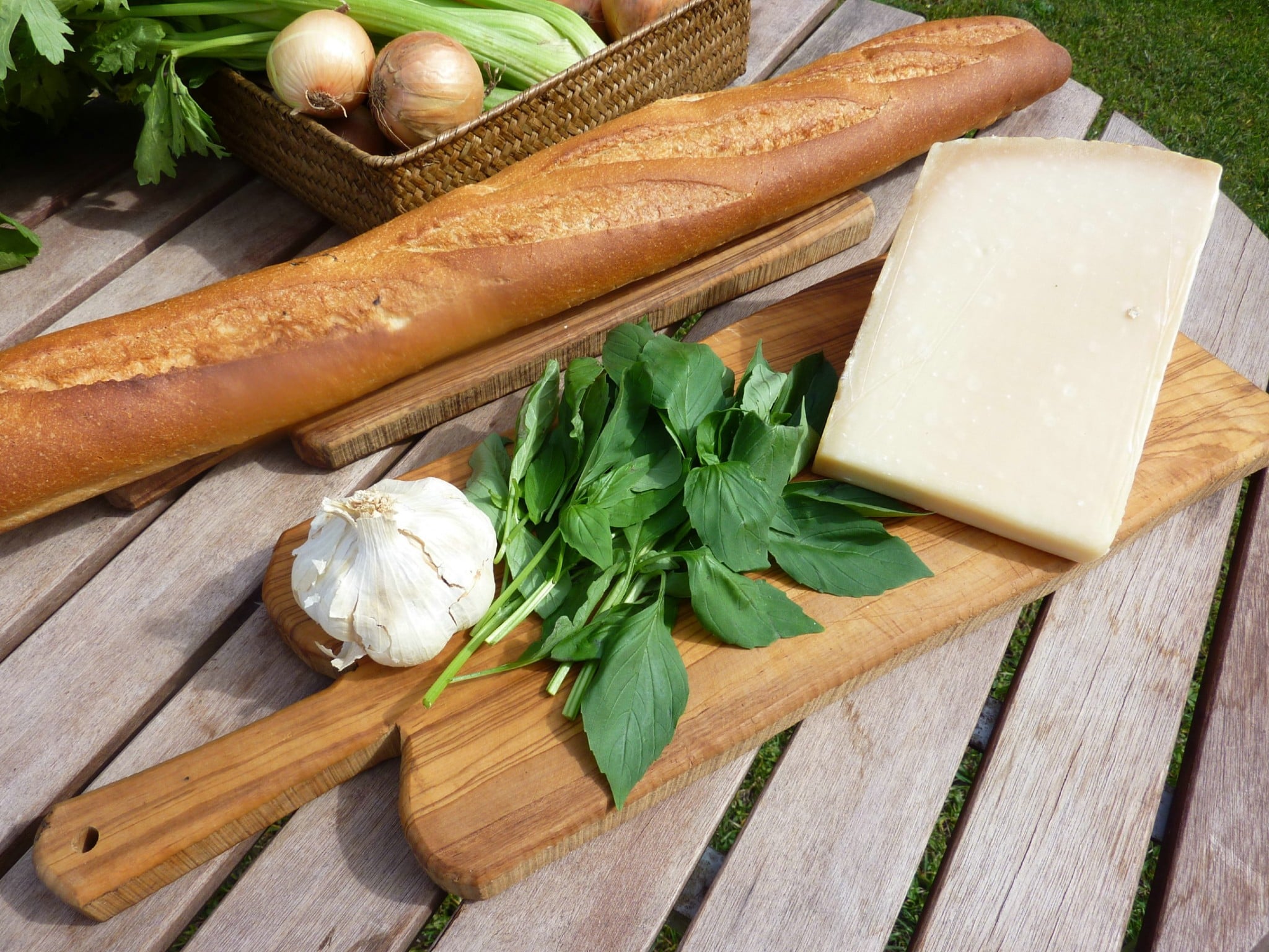 ingredients for Italian breadcrumbs bread garlic parmesan basil