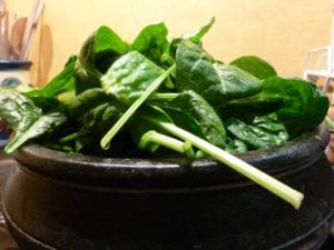 Jerusalem artichokes spinach soup