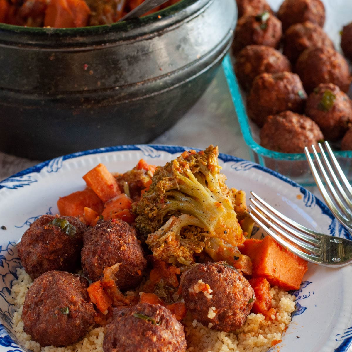 Meatballs with Vegetables and Couscous