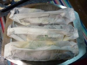 baked trout parcels