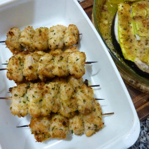 Baked swordfish braciolette spiedini