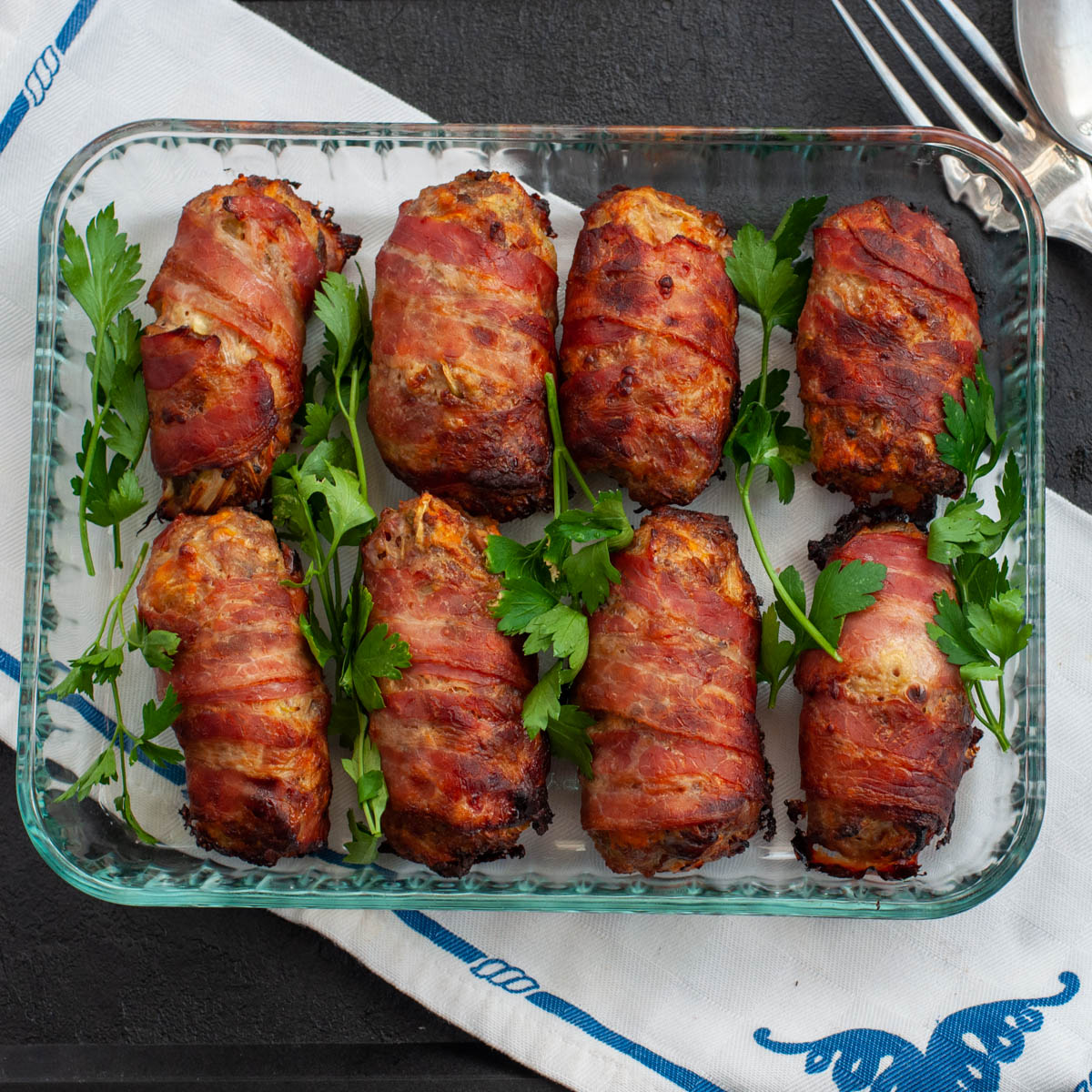 Sausagemeat and Chestnut Stuffing Wrapped in Bacon