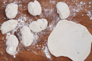 Cut the dough into small balls