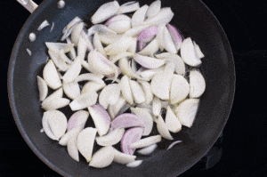 Stir-fry the onions