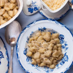 Creamy truffle gnocchi served in a dish