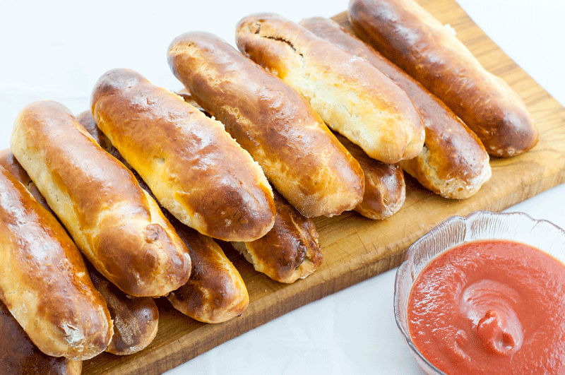Brioche Sausage Rolls Recipe with dips