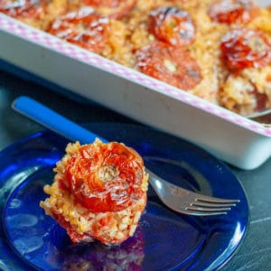 Italian Stuffed Tomatoes With Rice served