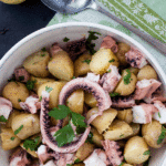 Warm octopus salad with warm potatoes is a very common starter served at restaurants here in the Cote d'Azur. It is very easy to male at home, here is how: #yourguardianchef #appetizer #seafood