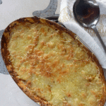 Gratin dauphinoise is creamy potatoes topped with grilled gruyere. I make it in the microwave, prepare it earlier and grill it just before serving it. #yourguardianchef #potatorecipes #gratin