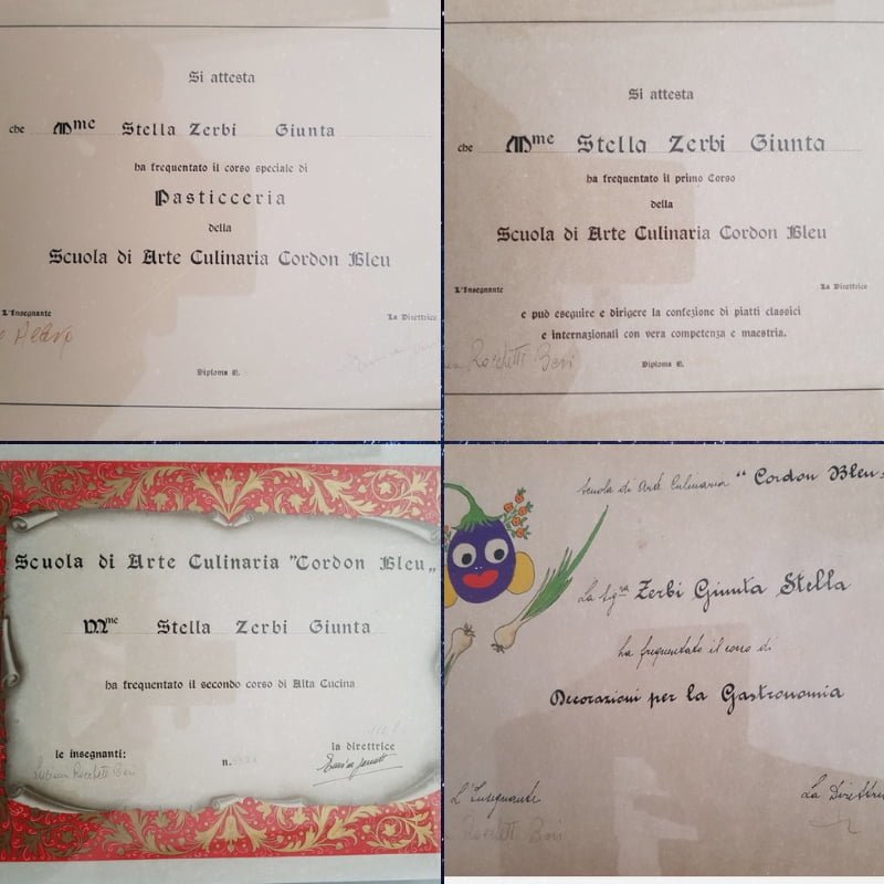 My mother's 4 Cordon Bleu diplomas