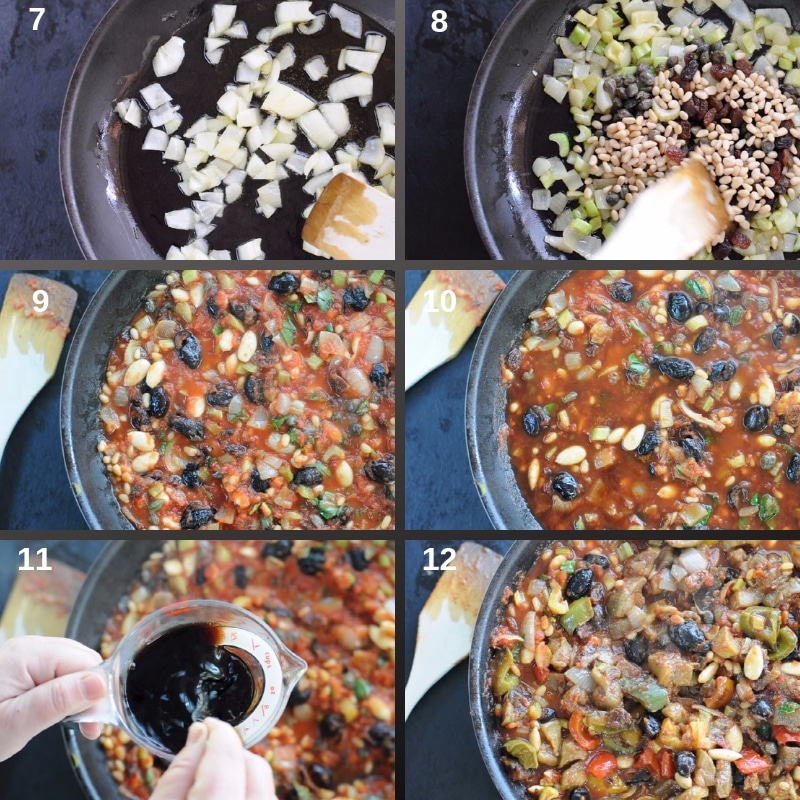Making the caponata step by step