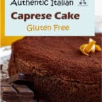 Torta Caprese is an almond chocolate cake from Naples, which was created by mistake! There is no flour, so it's perfect for people with celiac disease or gluten intolerance. Creamy and chocolaty, the ground almonds give it a perfect crunchy texture.