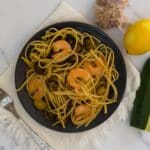 Pasta with prawns and zucchini
