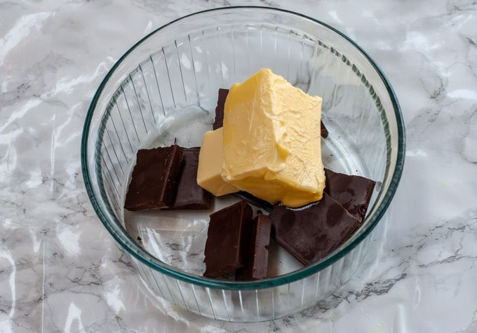 melt chocolate with butter