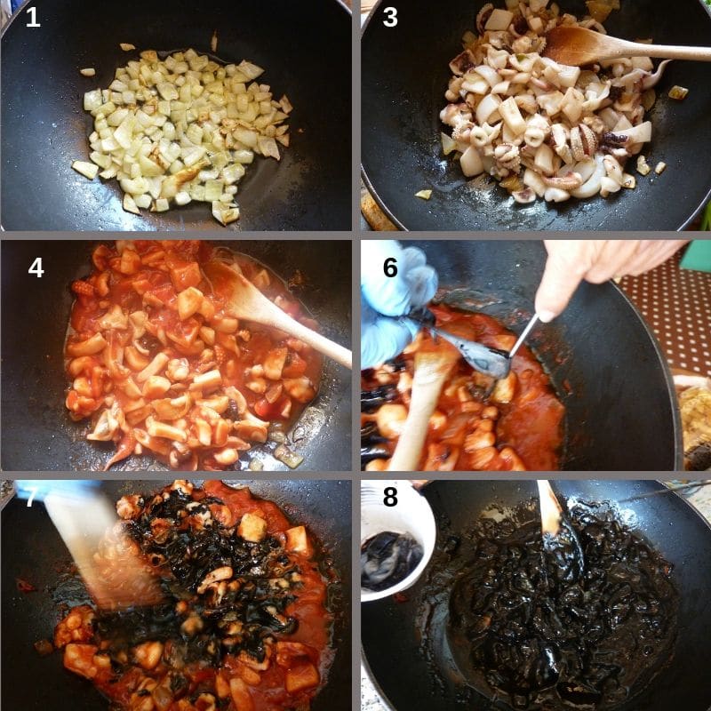 Making the black ink sauce