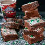 Brownies served with hot chocolate