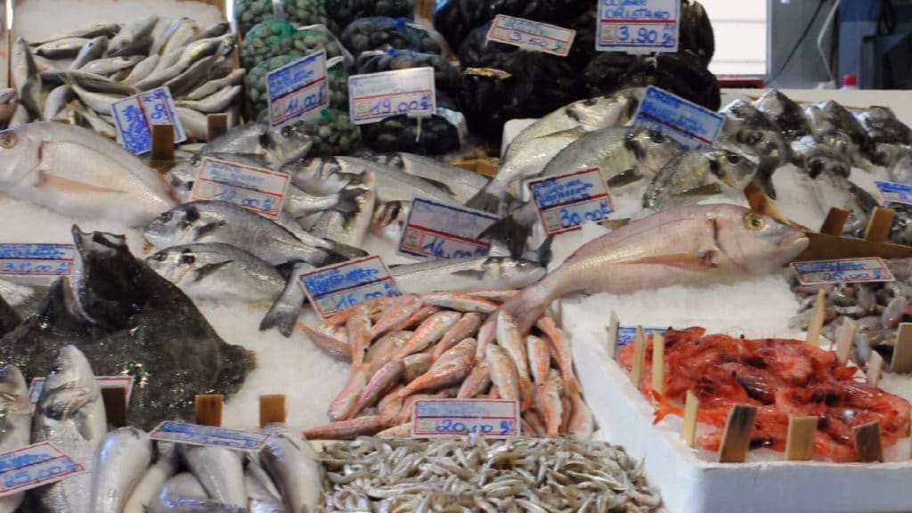 Italian fish market stand