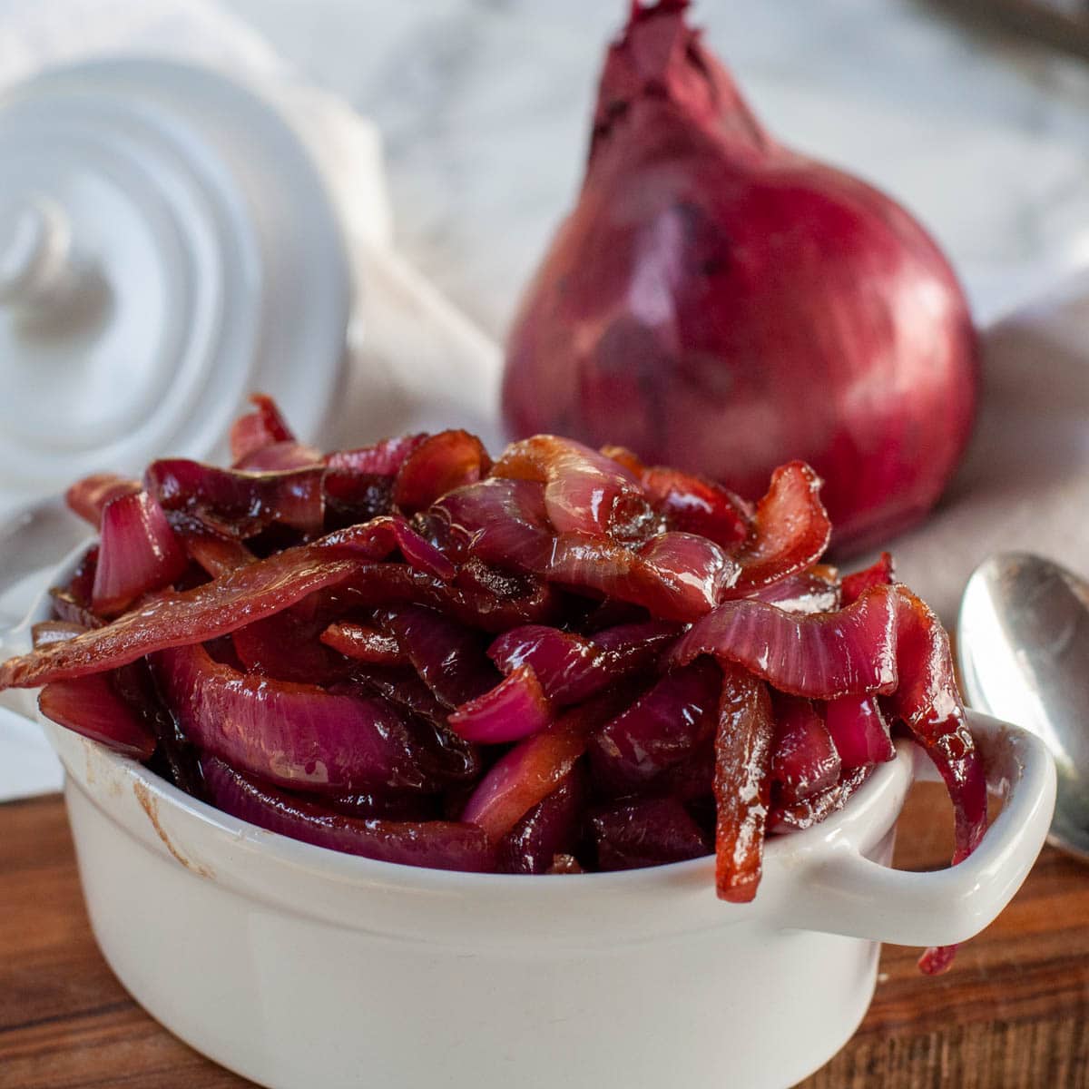 red onion relish on a ramekin