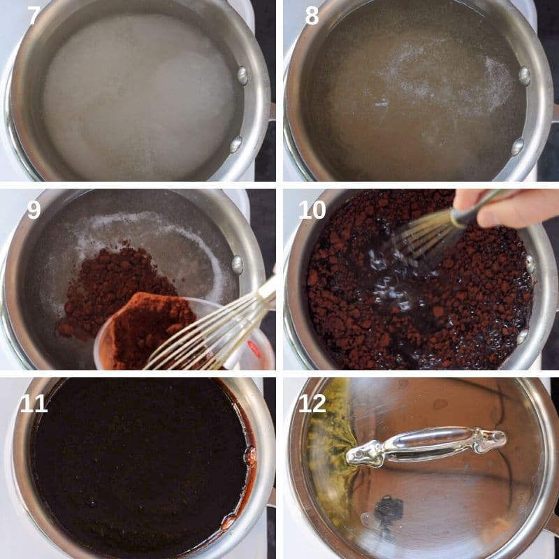 making the cocoa syrup