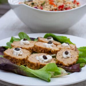Tuna loaf with aioli and capers