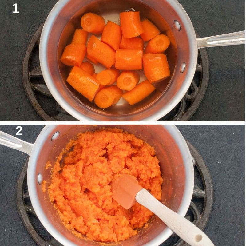 boil the carrots and mash them