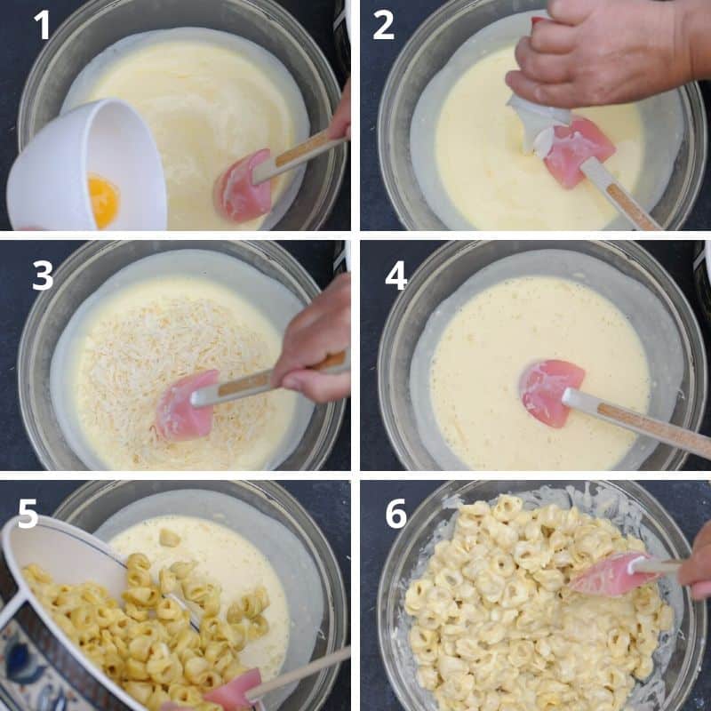 Step by step preparing the souffle batter