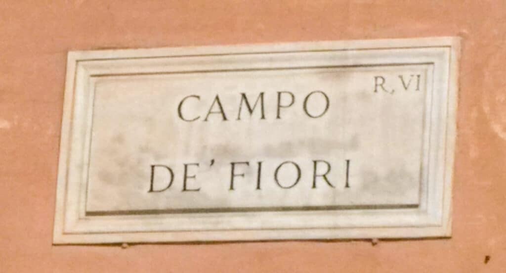 Campo de' Fiori street name