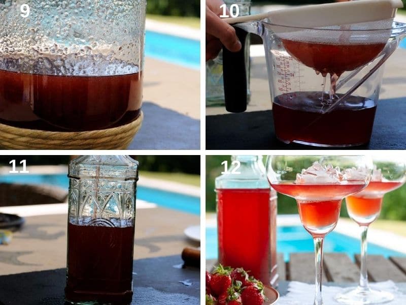 Filter and bottle the strawberry liqueur