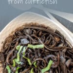 Though spooky it may look, you will love this pasta with black ink cuttlefish recipe. You can really taste the sea, no comparison to the commercial black pasta. And it is not difficult to make.