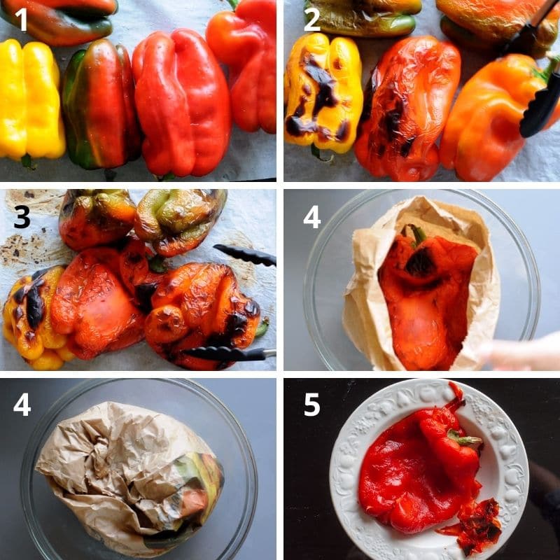 how to roast Italian peppers