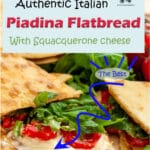 This Piadina recipe is the authentic version of the Italian flatbread originated in the region of Emilia Romagna. It is a flat, thin and crumbly bread born as the poor people bread as it has no yeast. However, La Piadina Romagnola is very tasty as it is made with lard instead of olive oil. It is used to make warm sandwiches, the most traditional in Romagna is filled with Squacquerone cheese, prosciutto, rocket salad and tomatoes.