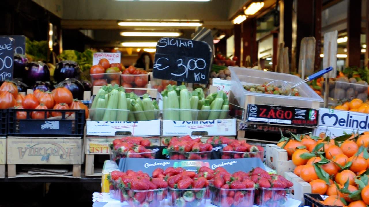 vegetable market stall