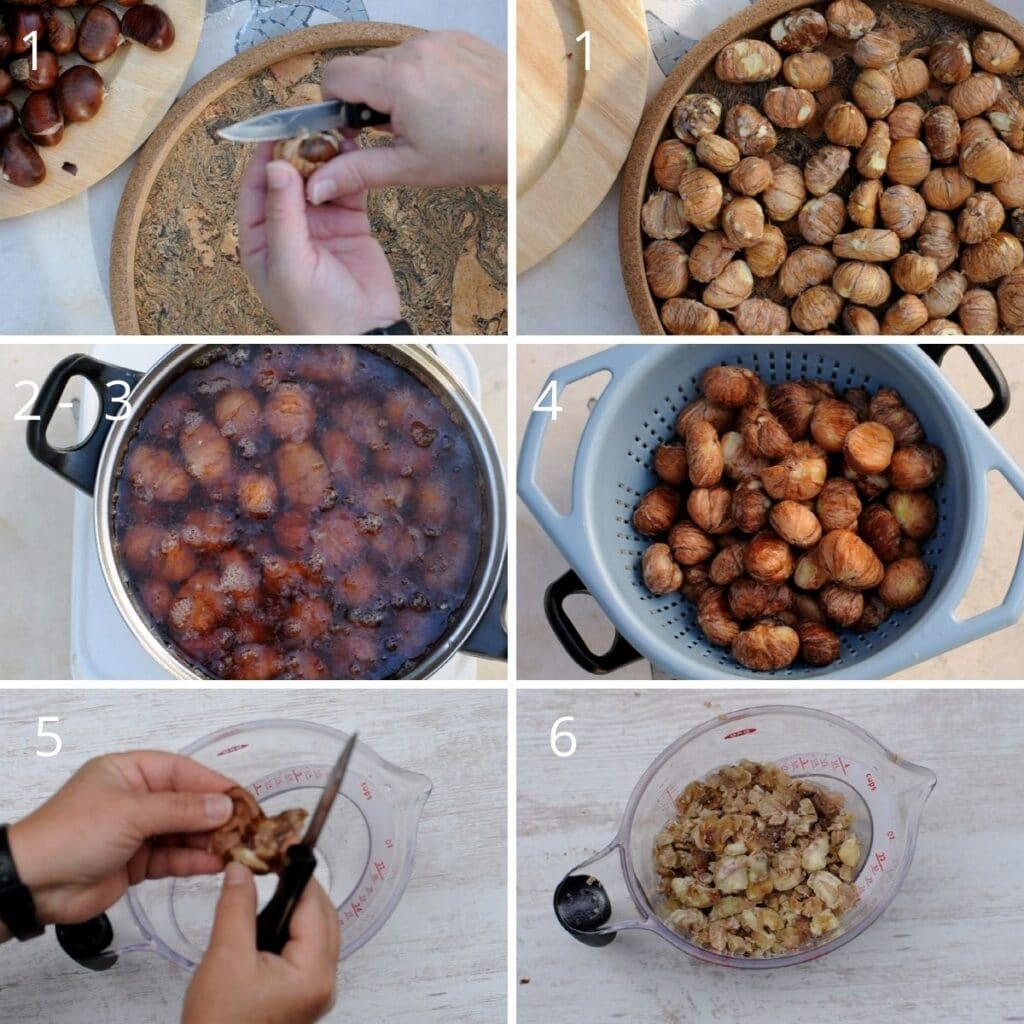 step by step prepare the chestnuts