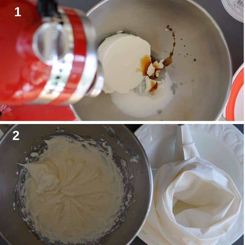 making the ricotta cream