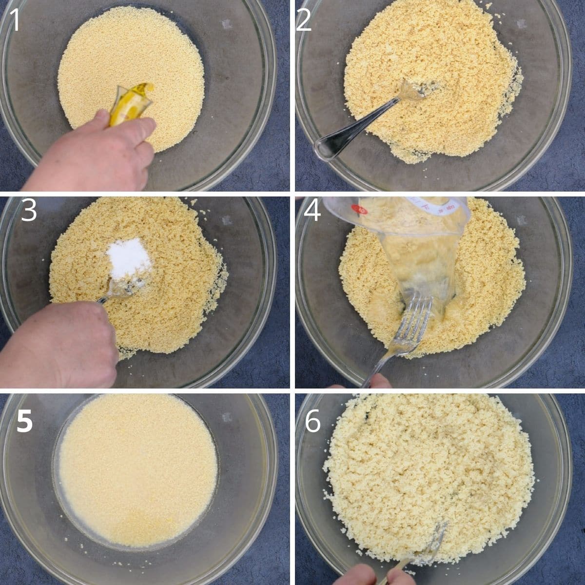 step by step making the couscous
