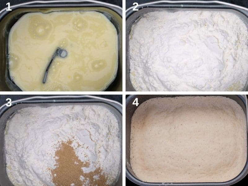 making the dough in the bread machine