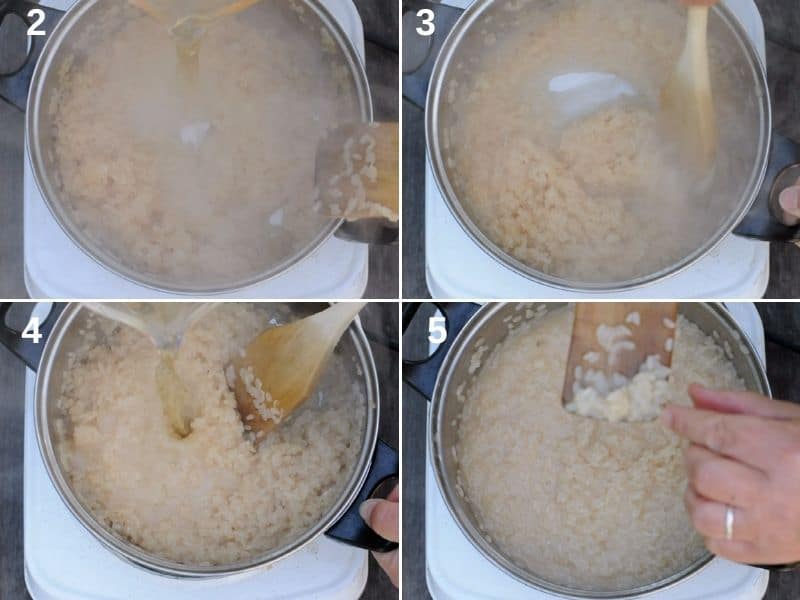 step by step cooking the risotto