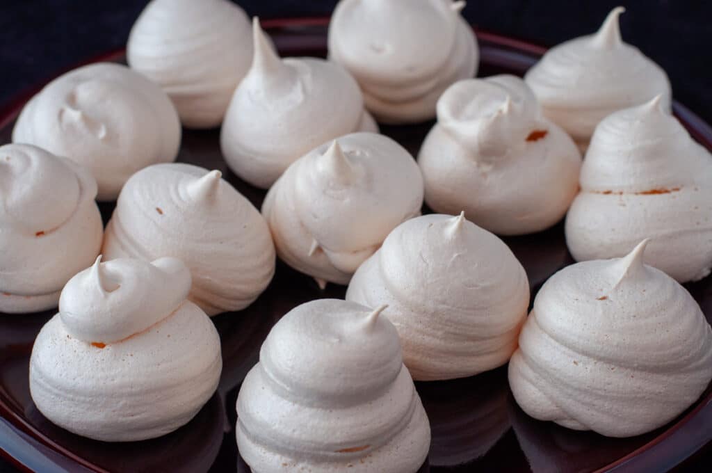 mini meringues on a plate