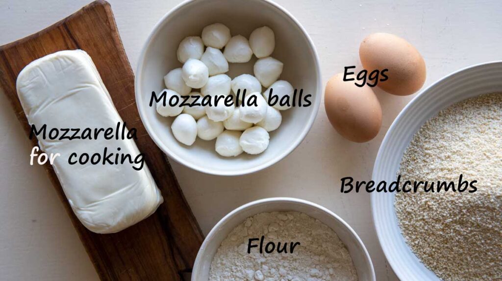 ingredients for fried mozzarella