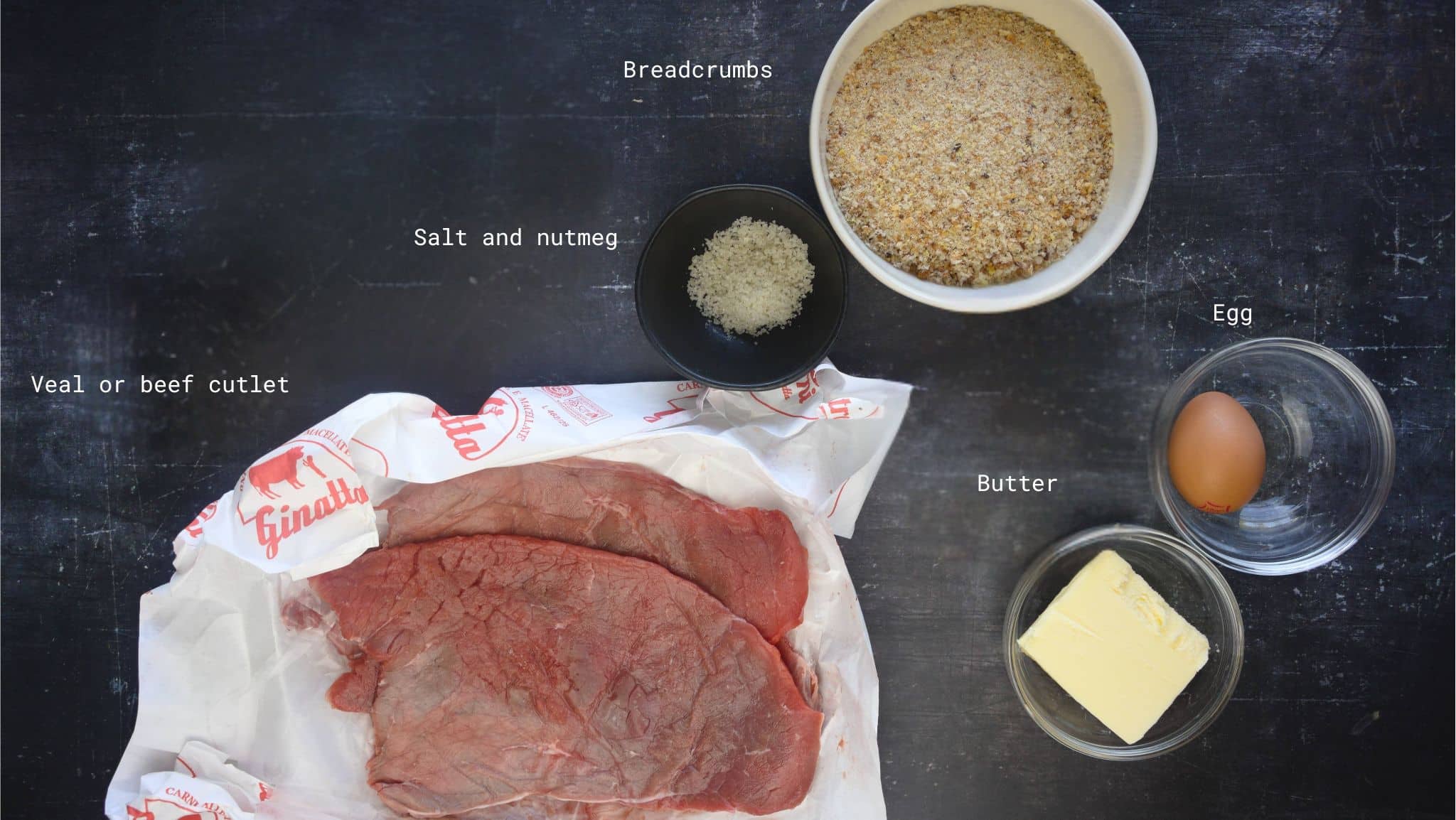 ingredients for the veal milanese with names