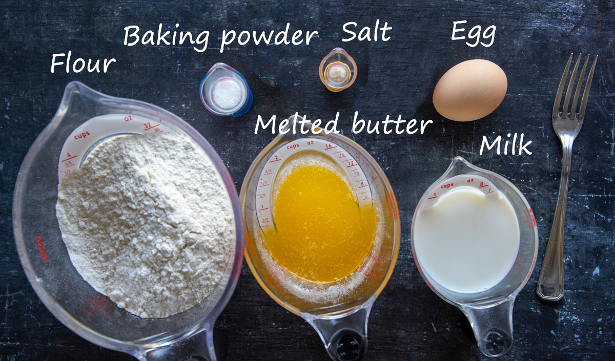 Ingredients for blini batter