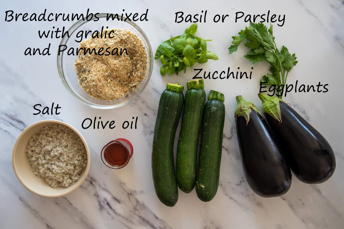 Ingredients for veggies spiedini