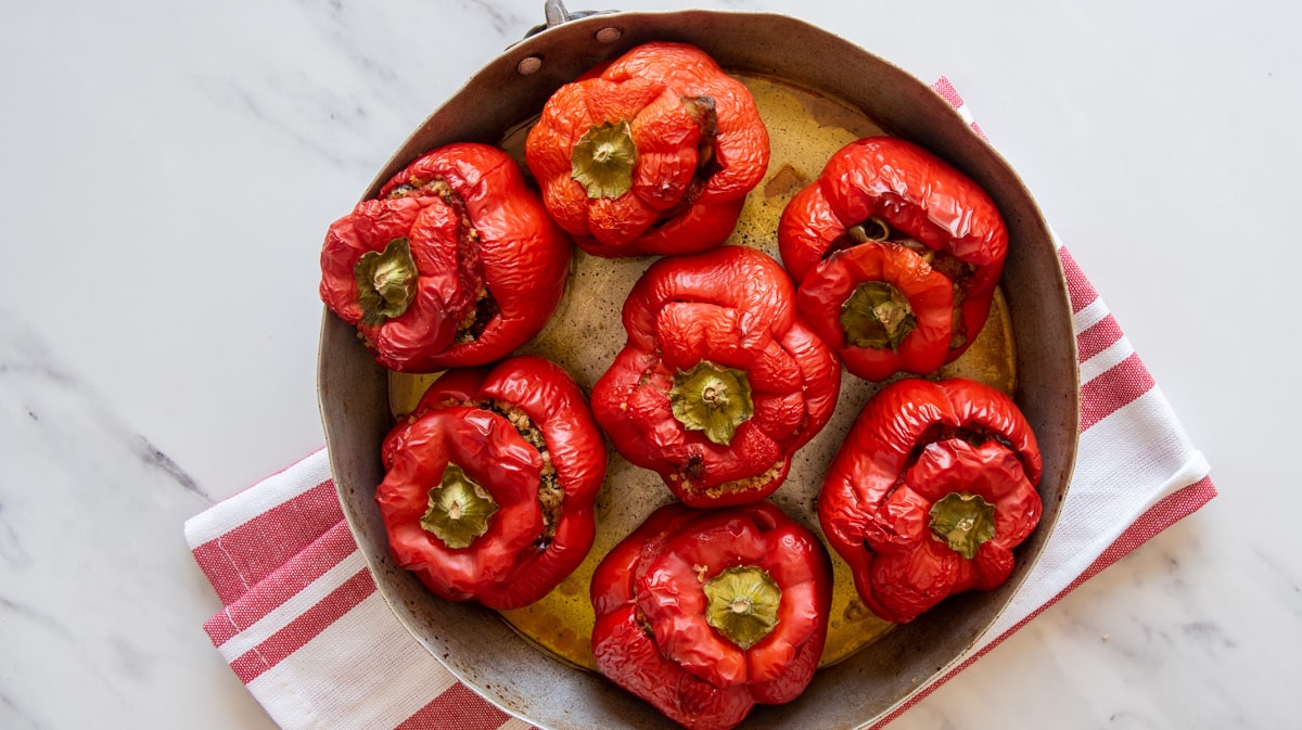 serve the stuffed peppers