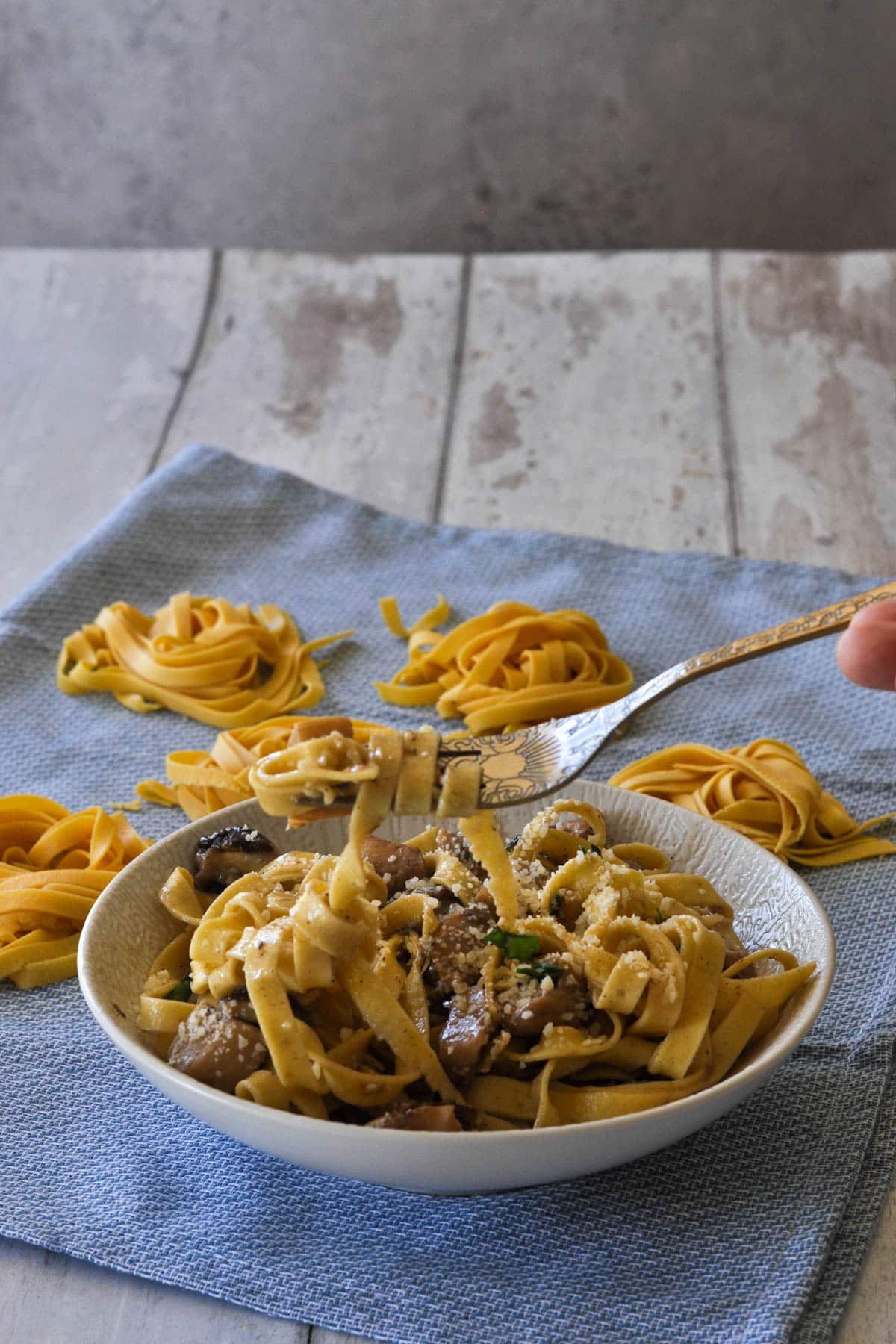 tagliatelle with porcini mushrooms