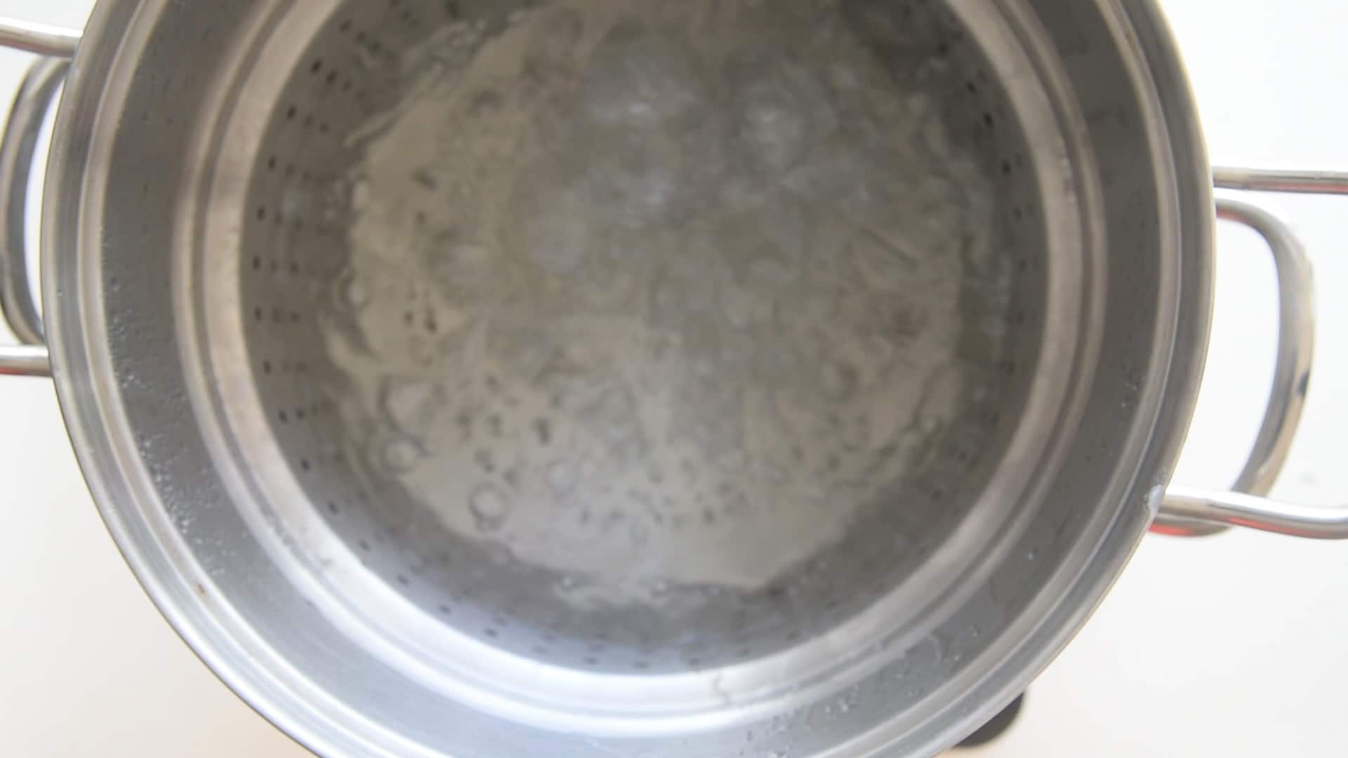 Boiling water in a large pan