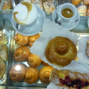 Italian breakfast espresso, cappuccino, sicilian brioch and pastries