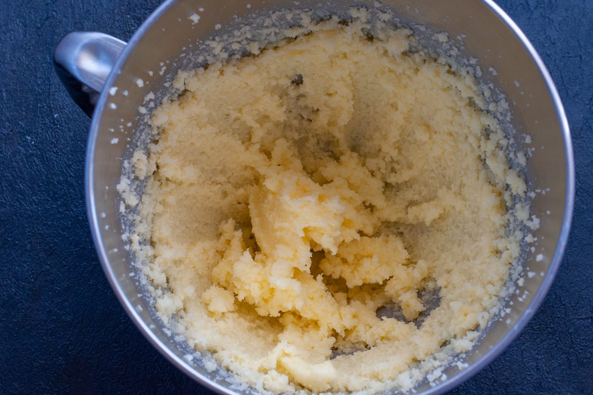 Butter whipped with sugar