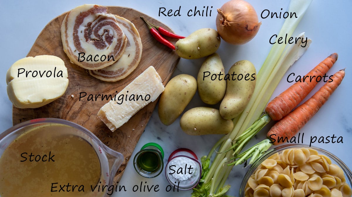 ingredients with names for pasta and potatoes