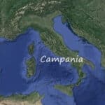 Campania on the map of Italy