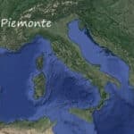 Piemonte on the map of Italy